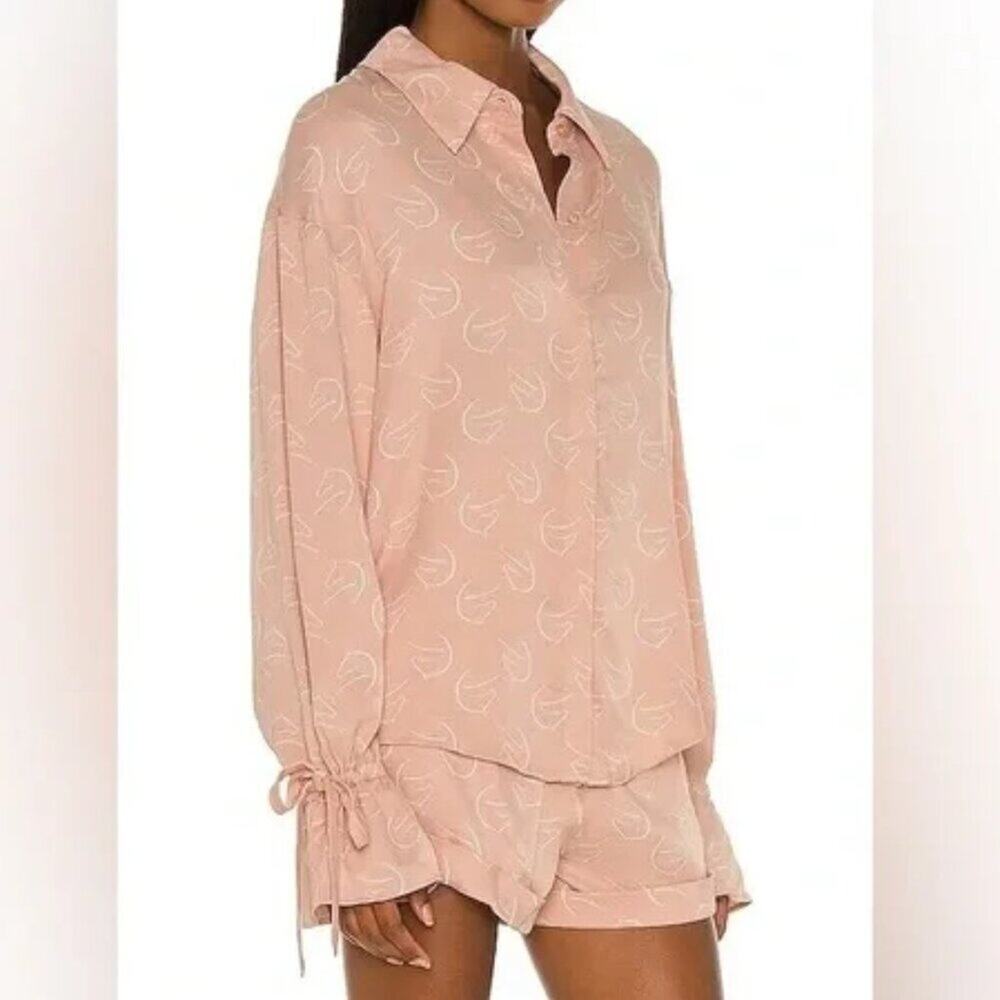 NWT Camila Coelho Top Blouse Blush Horse Motif sz Small CUTE!